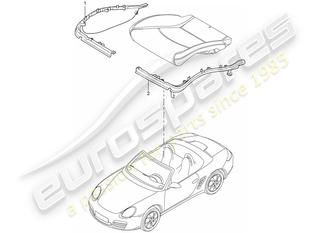porsche 2008 (987 boxster) support de coussin schéma des pièces