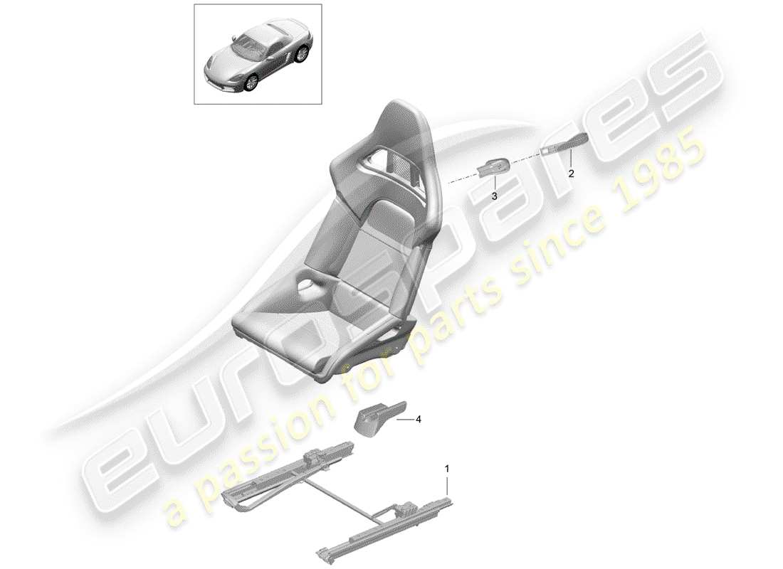 porsche 2019 (718 boxster) seat schéma des pièces