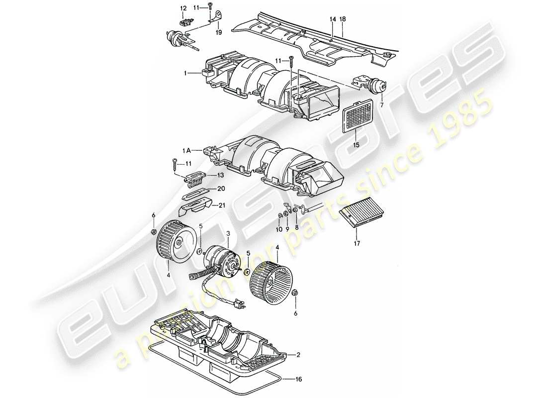 porsche 1992 (968) ventilateur schéma des pièces