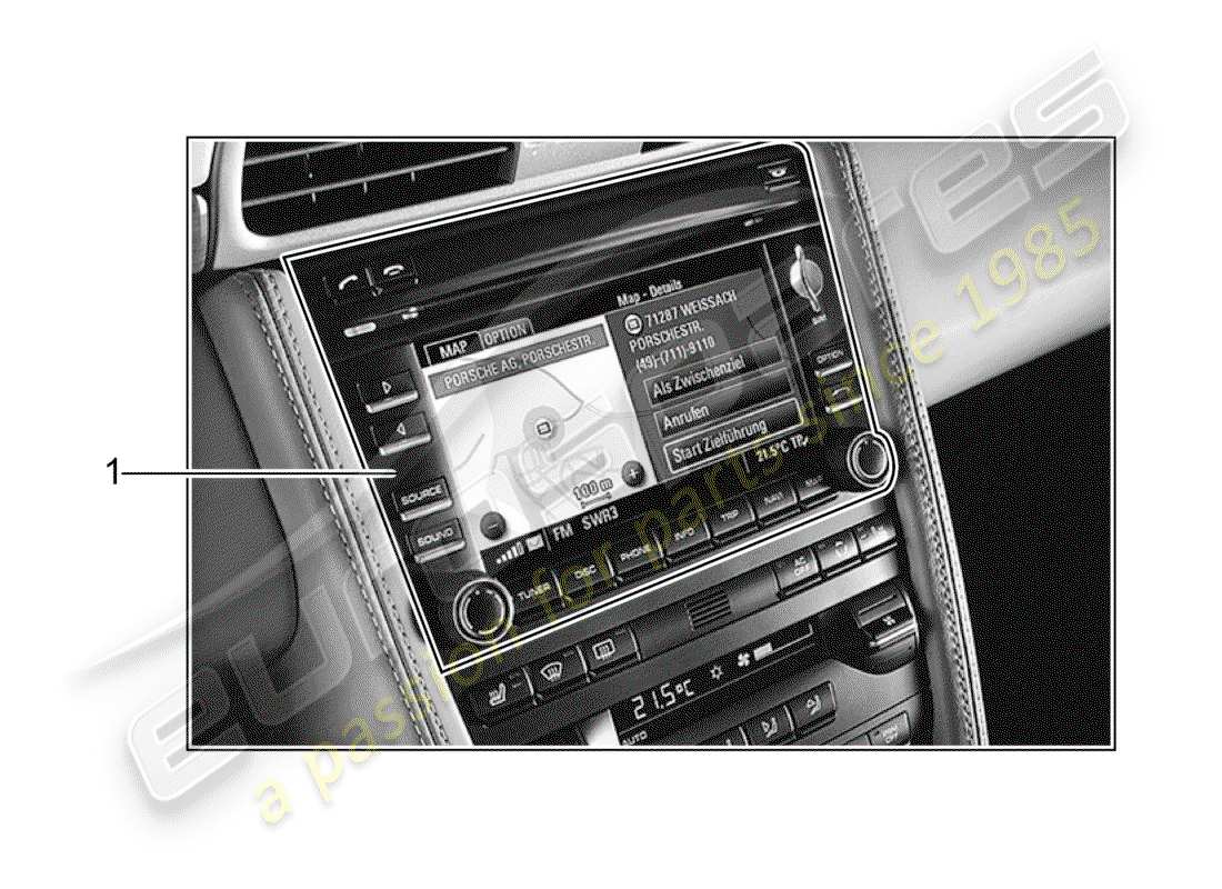 porsche 2002 (tequipment) système de navigation schéma des pièces