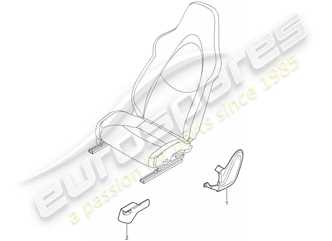 porsche 2008 (997-1 gt3) schéma des pièces du siège avant