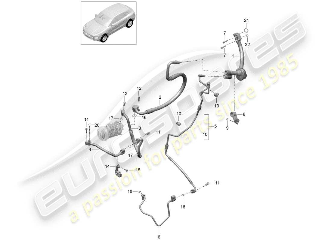 porsche 2014 (macan) circuit réfrigérant schéma des pièces