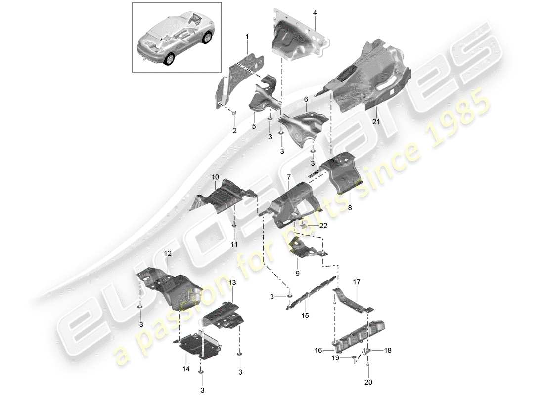 porsche 2015 (macan) garniture schéma des pièces