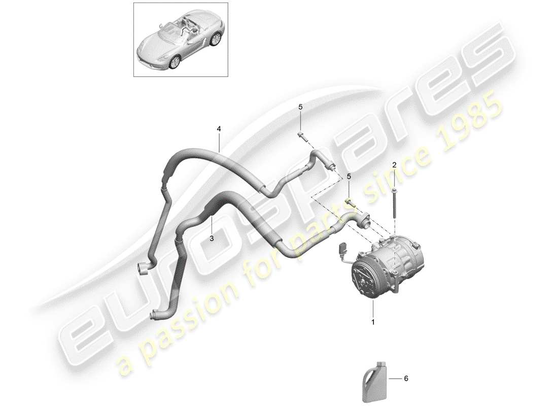 porsche 2017 (718 boxster) compresseur schéma des pièces
