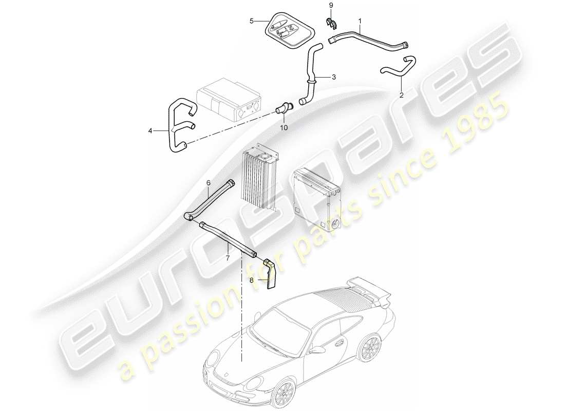 porsche 2009 997-2 turbo / gt2 coffre à bagages schéma des pièces