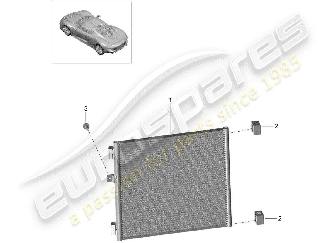 porsche 2015 (918 spyder) diagramme des pièces du condensateur