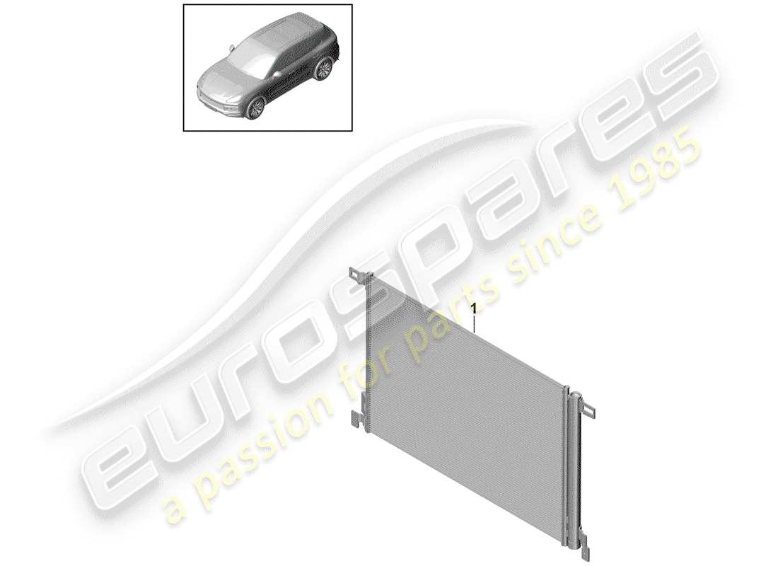porsche 2019 (cayenne e3 9ya/9yb) diagramme des pièces du condensateur