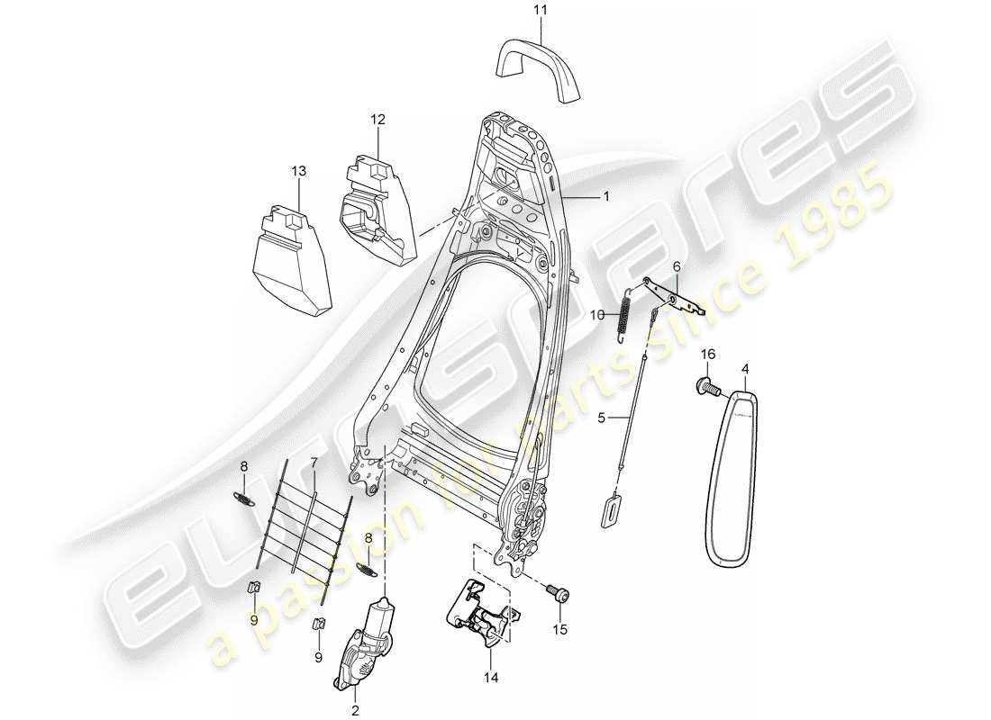 porsche 2008 (997-1 gt3) cadre de dossier schéma des pièces