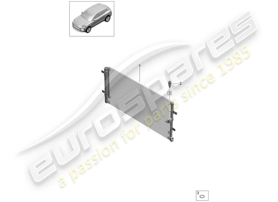 porsche 2019 (macan) diagramme des pièces du condensateur
