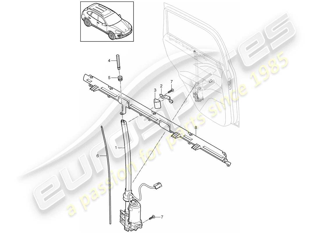 porsche 2011 (cayenne e2 92a) diagramme de pièce aveugle