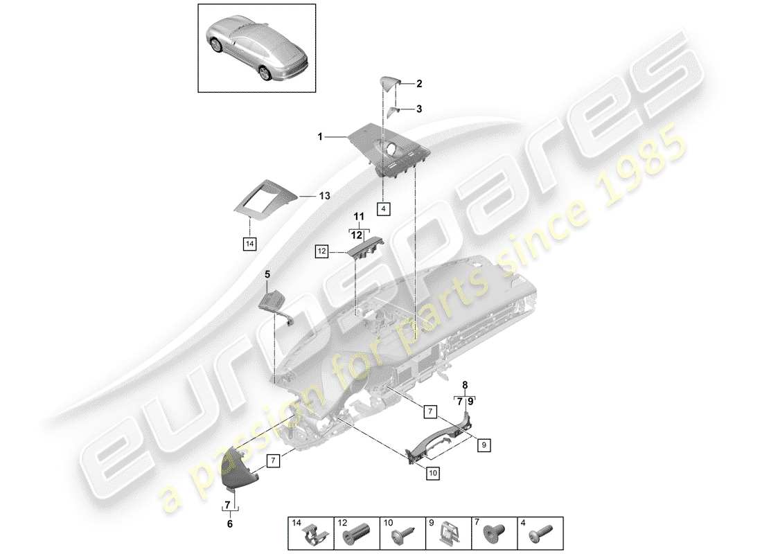 porsche 2017 (panamera 971-1) accessoires schéma des pièces