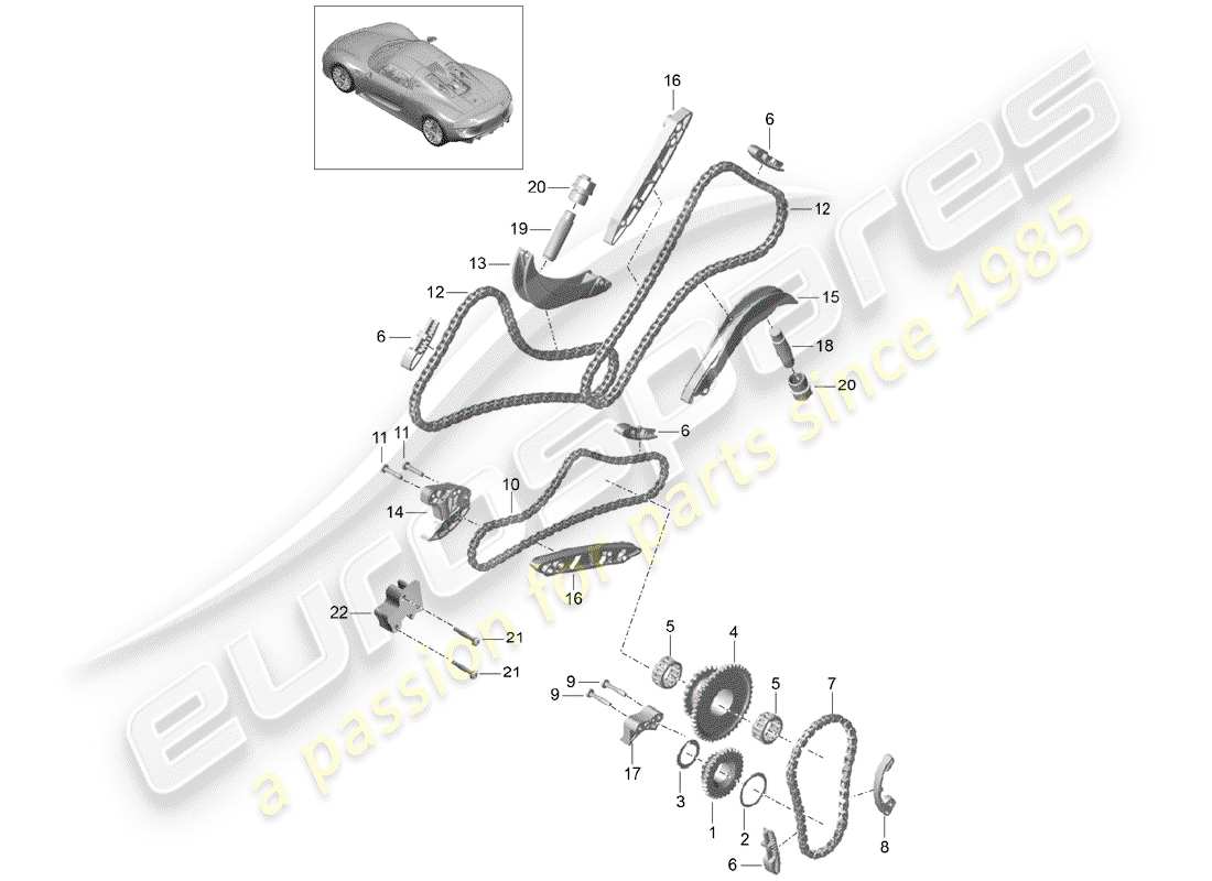 porsche 2015 (918 spyder) commande de valve schéma des pièces