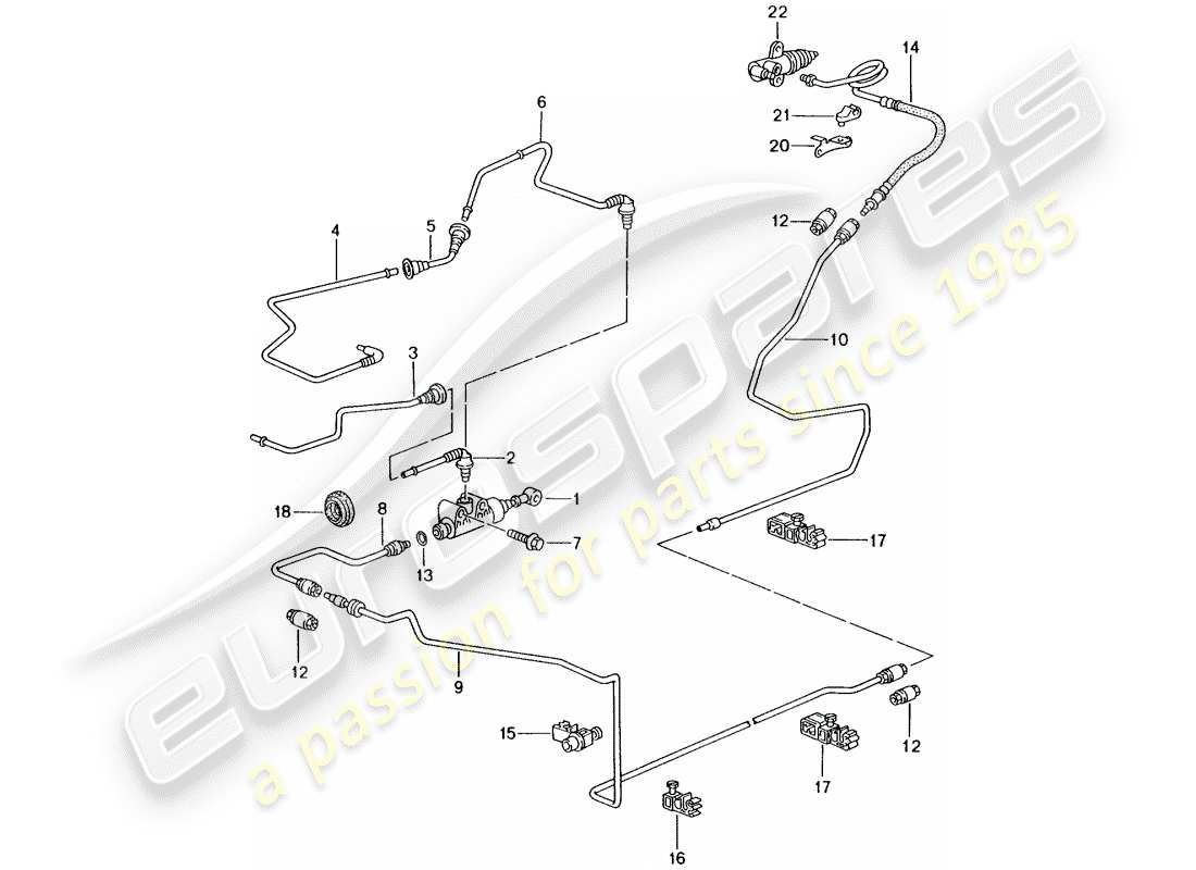 porsche 2002 (996 gt3) embrayage hydraulique - fonctionnement - maitre cylindre d'embrayage - tuyau d'embrayage hydraulique schéma des pièces