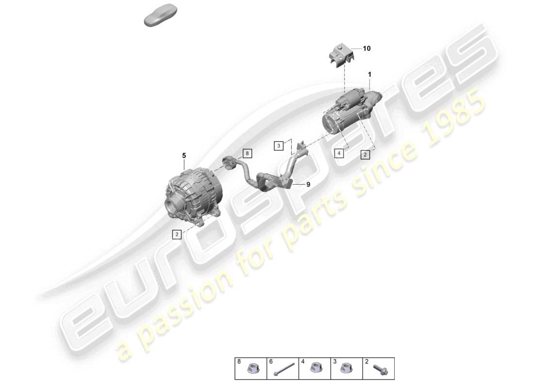 porsche 2018 (718 boxster) alternateur de démarrage schéma des pièces