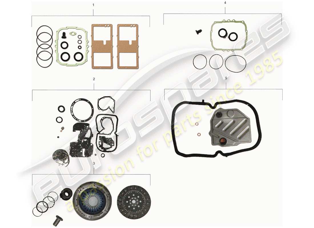 porsche 1990 (928) jeu de joints schéma des pièces
