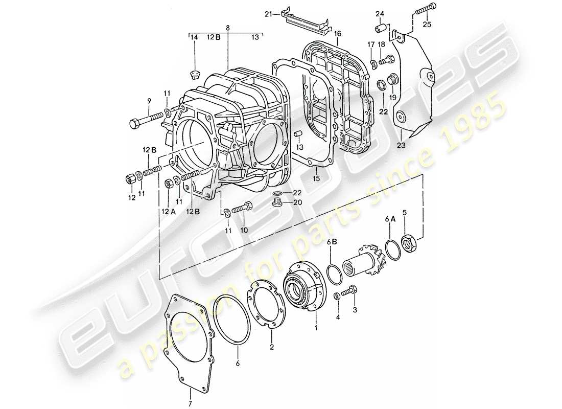 porsche 1990 (928) transmission automatique - différentiel 1 schéma des pièces
