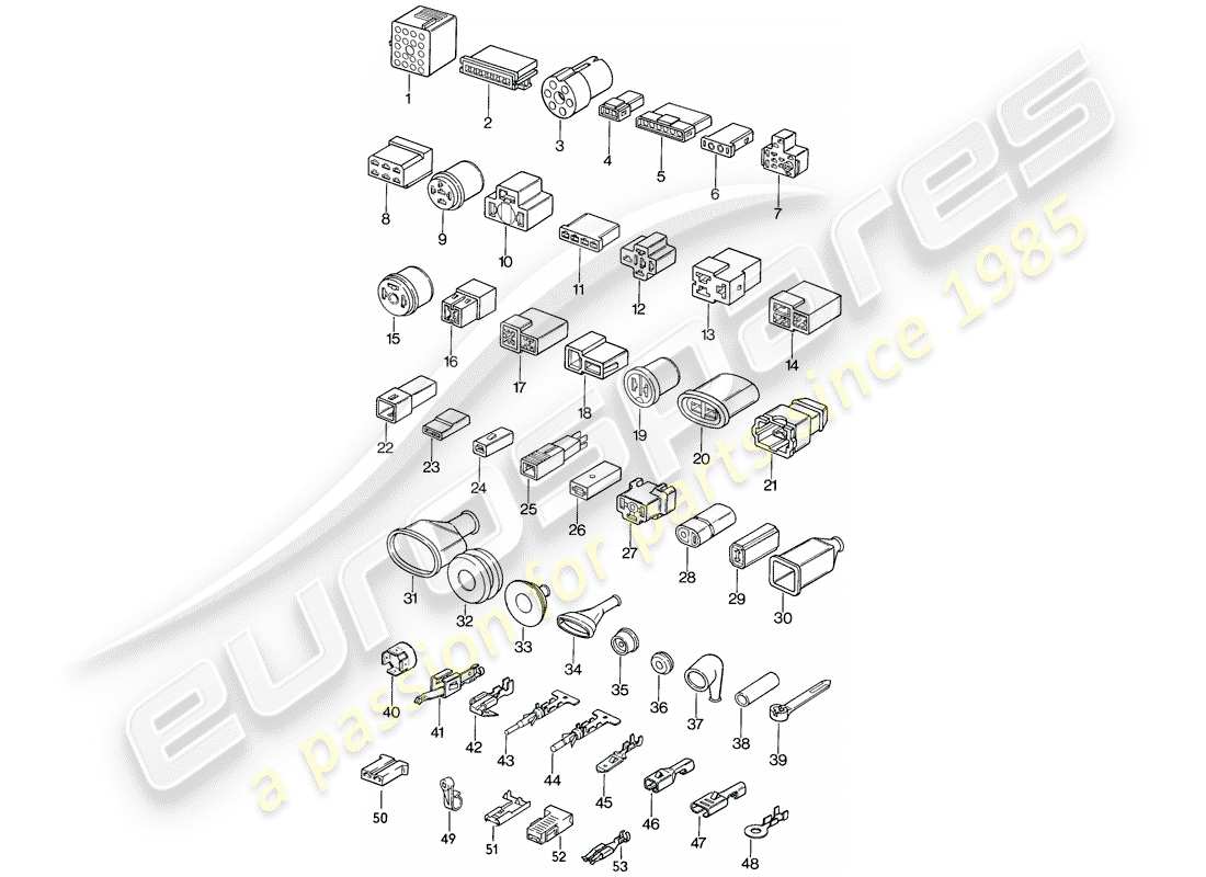 porsche 1984 (944) connecteur enfichable schéma des pièces