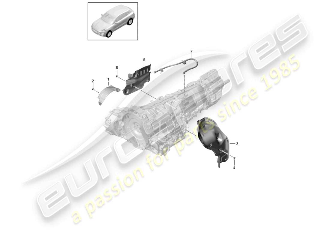 porsche 2016 (macan) boîte de vitesses à double embrayage (pdk) - schéma des pièces détachées