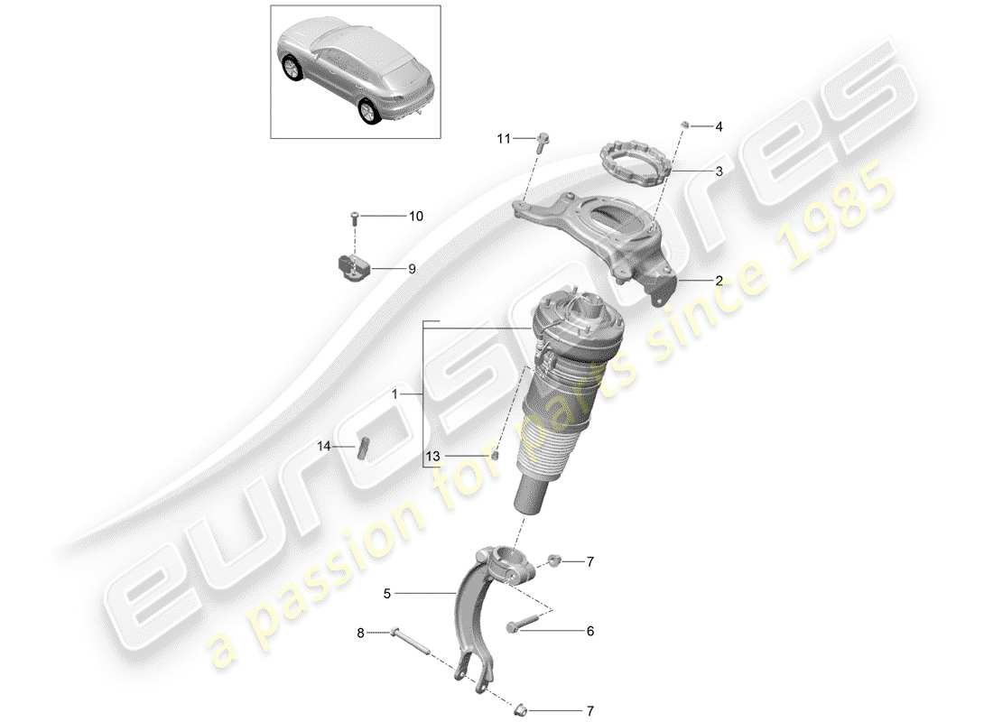 porsche 2015 (macan) ressort de l'air schéma des pièces