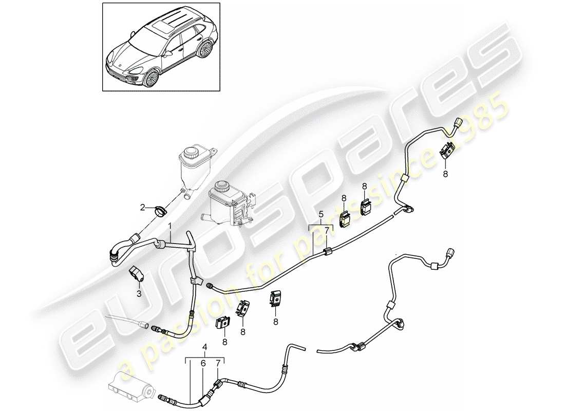 porsche 2011 (cayenne e2 92a) schéma des pièces du stabilisateur