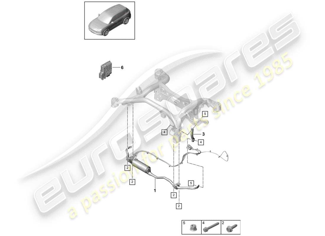 porsche 2019 (cayenne e3 9ya/9yb) stabilisateur schéma des pièces