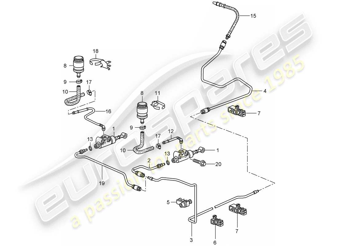 porsche 2009 997-2 turbo / gt2 embrayage hydraulique schéma des pièces