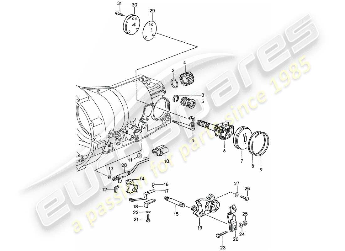 porsche 1994 (928) transmission automatique - carter de transmission - pièces d'installation schéma des pièces