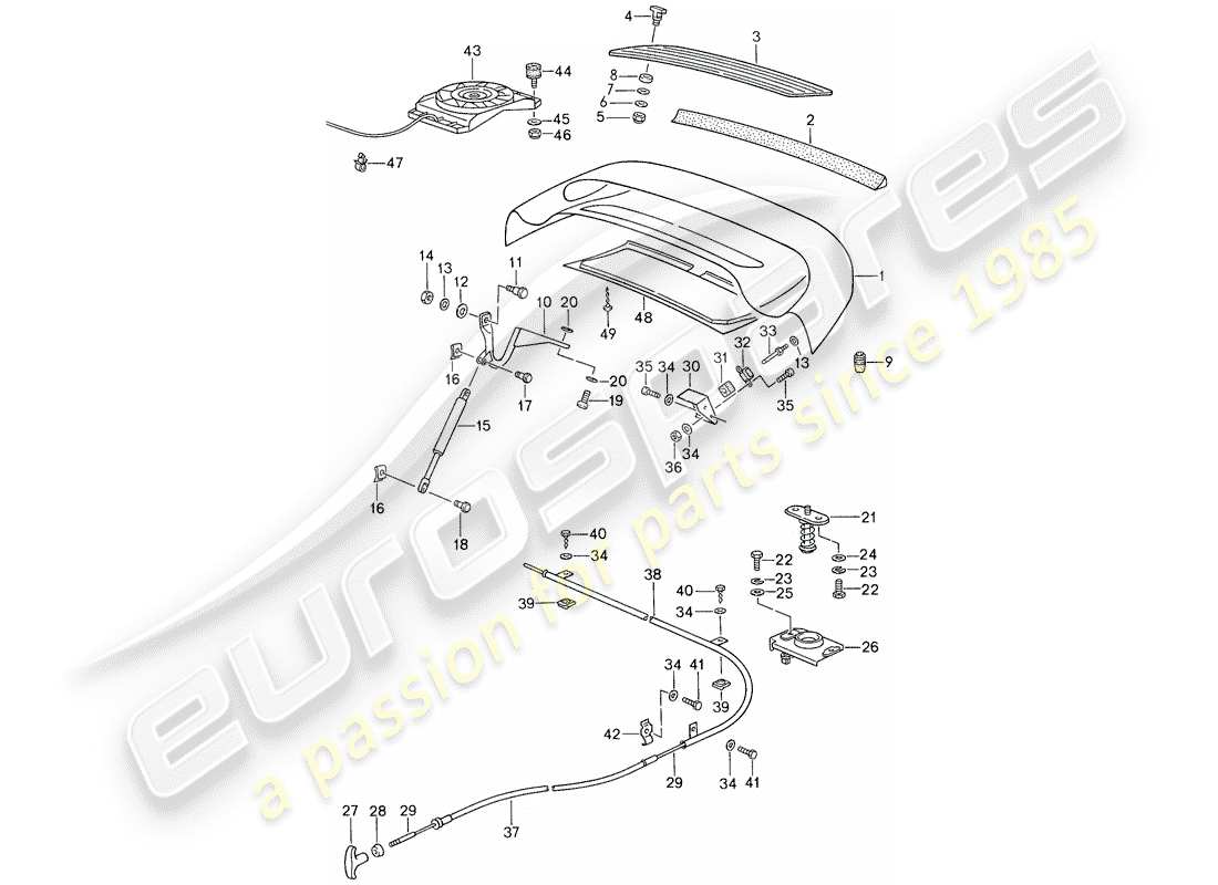 porsche 1987 (959) couverture diagramme de pièce