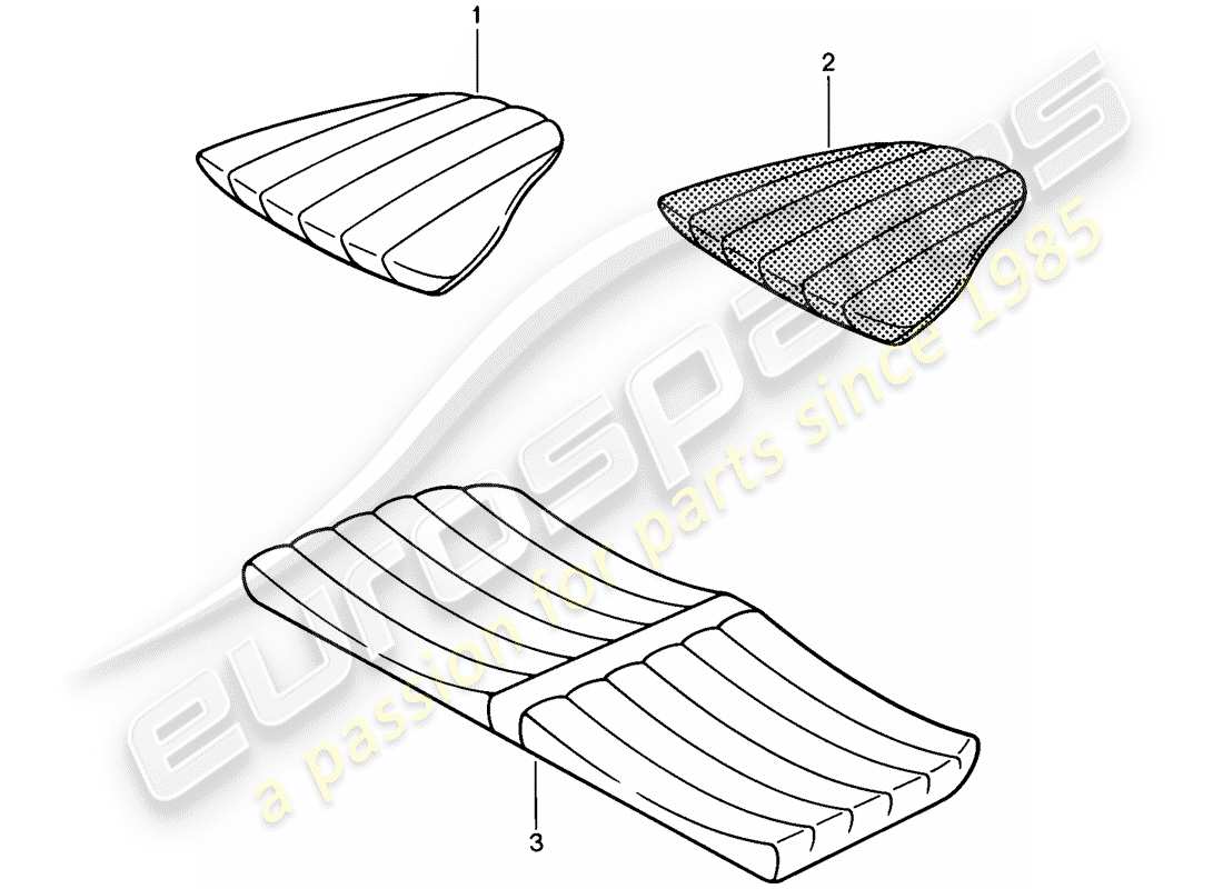 porsche 1985 (911) coussin de siège arrière schéma des pièces