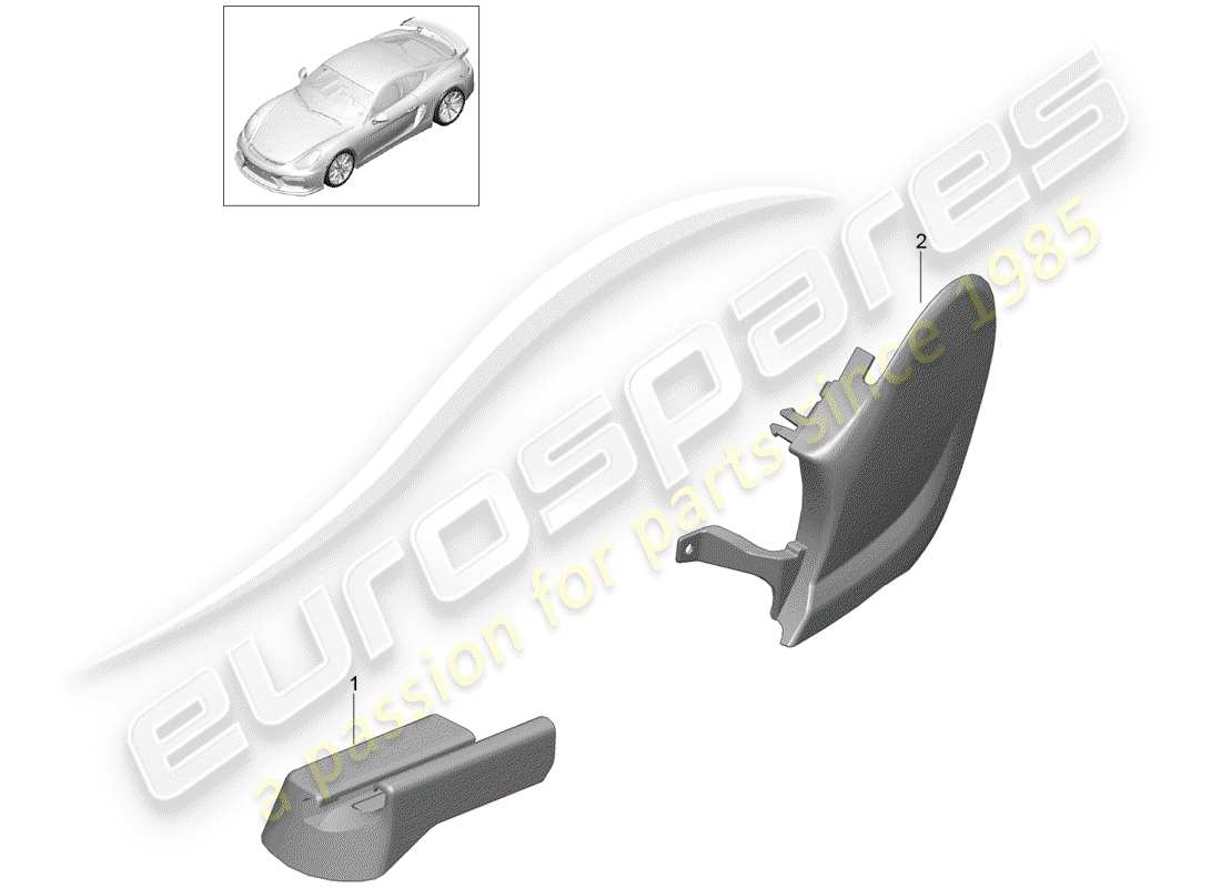 porsche 2016 (981 cayman gt4) siege sport plus schéma des pièces