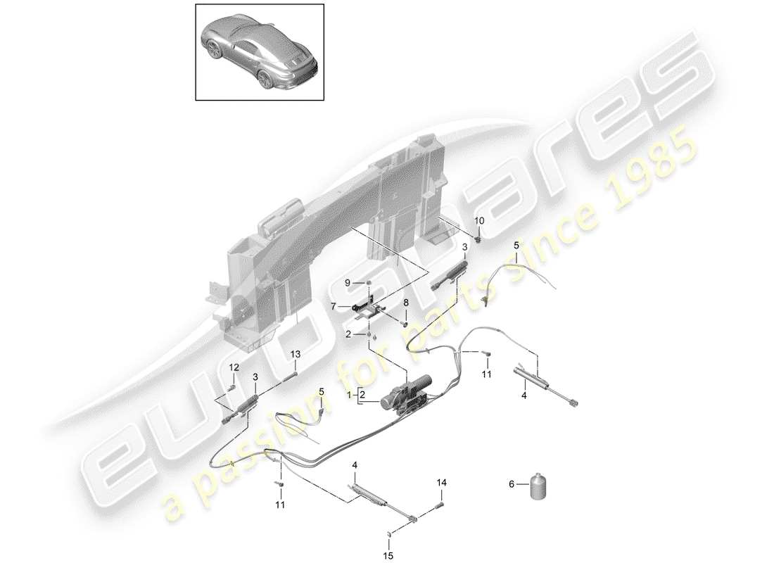 porsche 2019 (991-2) coffre de rangement supérieur schéma des pièces