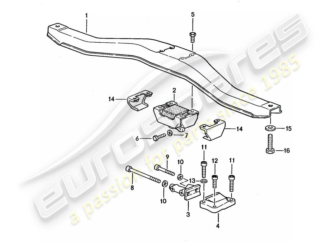 porsche 1990 (944) suspension de transmission - pour - transmission automatique - d >> - mj 1989 schéma des pièces