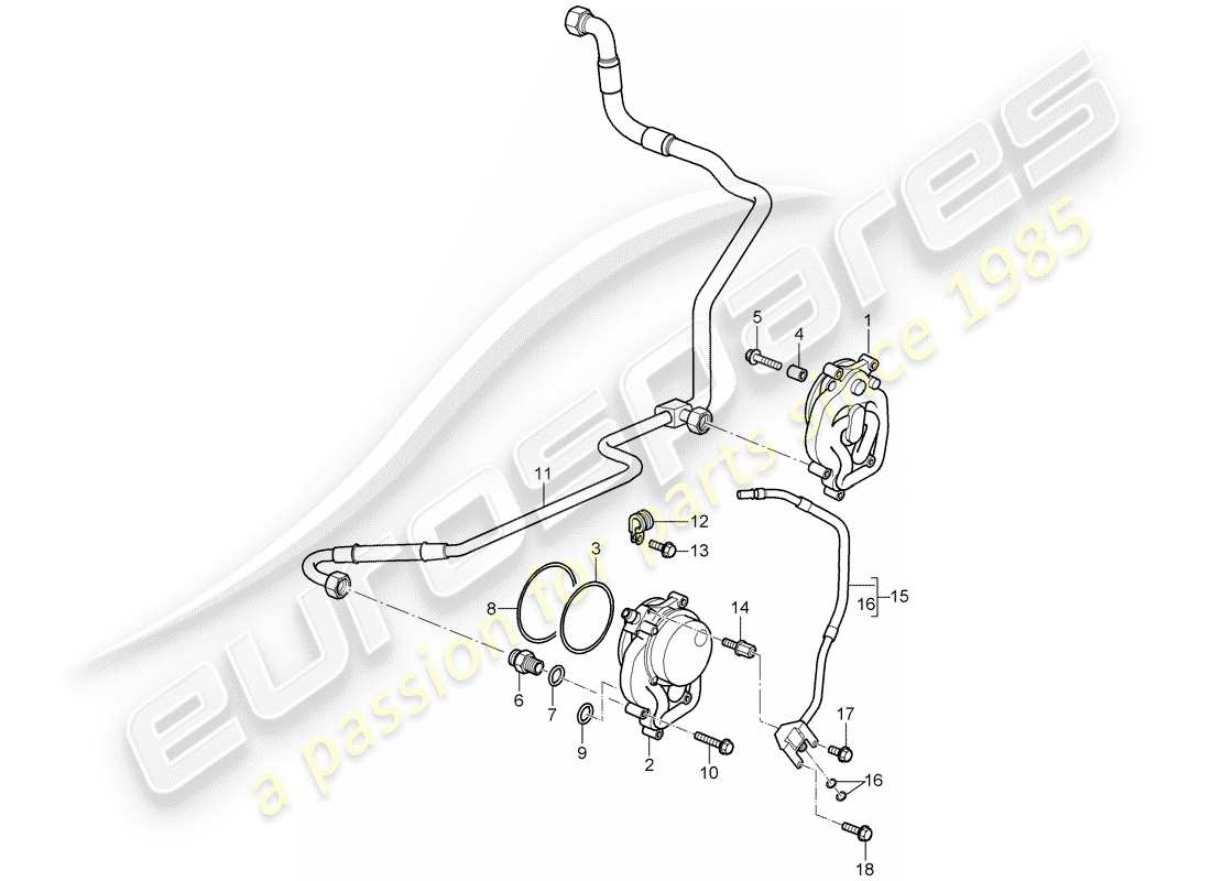 porsche 2007 (997-1 gt3) l'approvisionnement en pétrole schéma des pièces