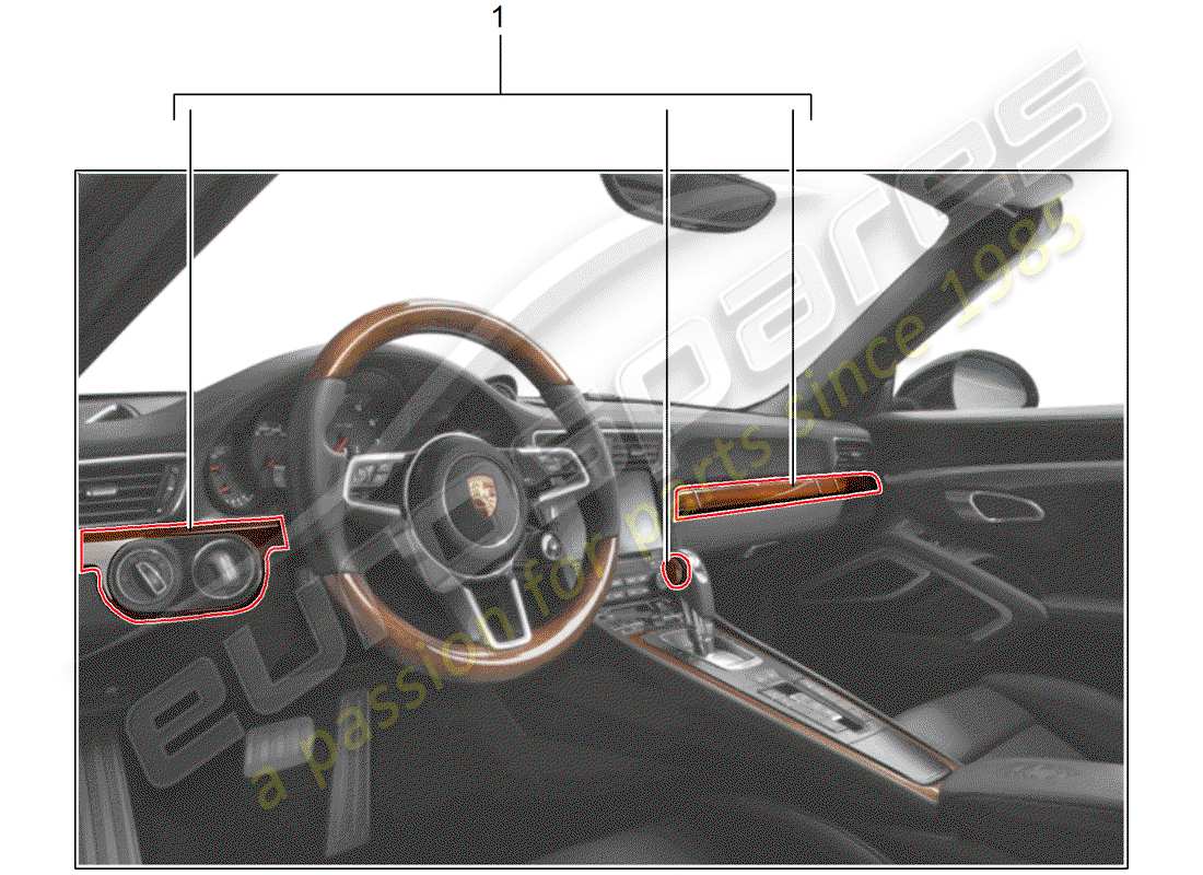 porsche 2013 (tequipment 98x/99x) kit d'installation schéma des pièces
