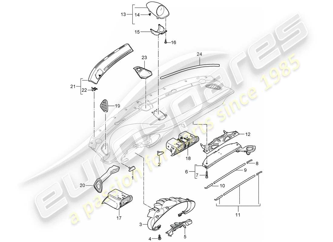 porsche 2012 (997-2) accessoires schéma des pièces