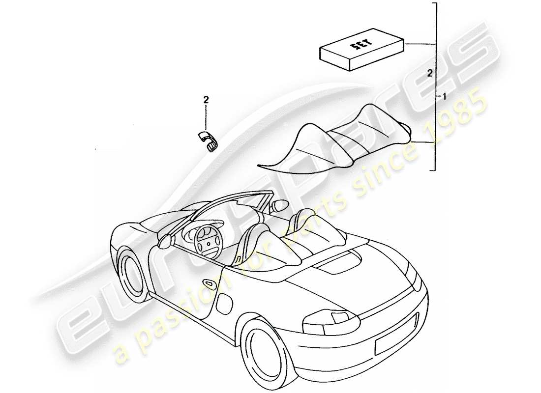 porsche 2012 (tequipment) couverture schéma des pièces