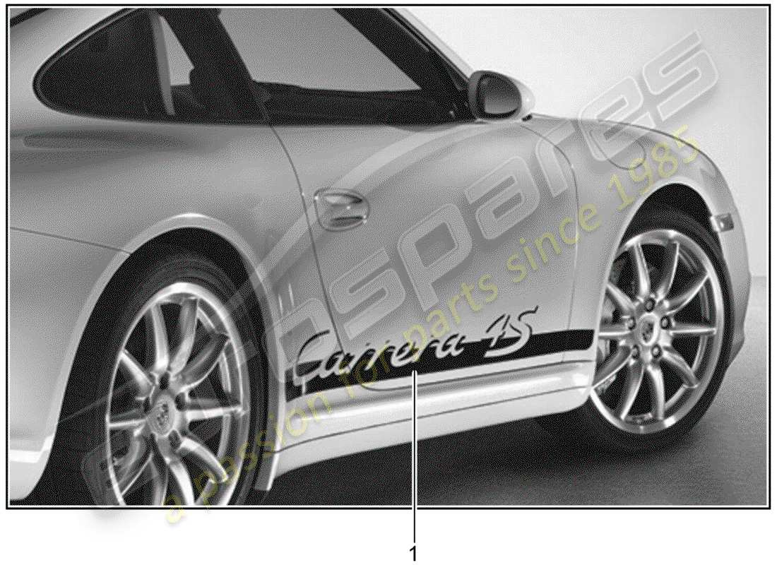 porsche 2009 (tequipment) feuille de garniture schéma des pièces