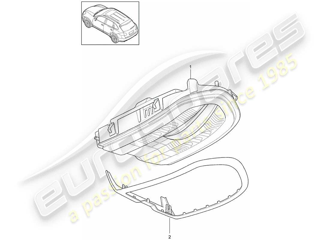 porsche 2012 (cayenne e2 92a) support schéma des pièces