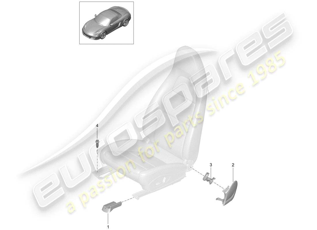 porsche 2015 (981 boxster) siège schéma des pièces