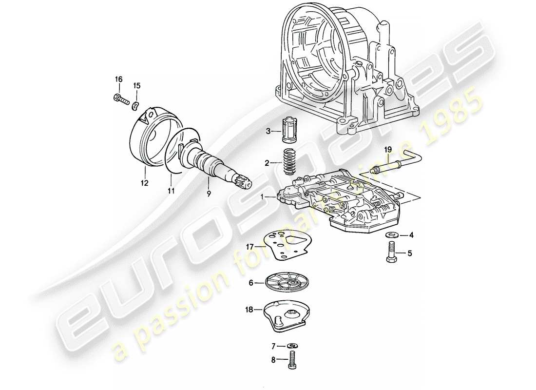 porsche 1986 (944) corps de soupape - crépine d'huile - régulateur - transmission automatique
