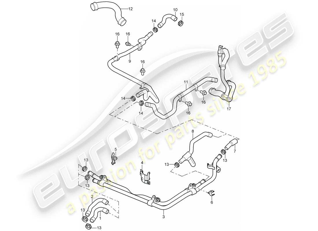 porsche 2007 (997-1) lignes schéma des pièces