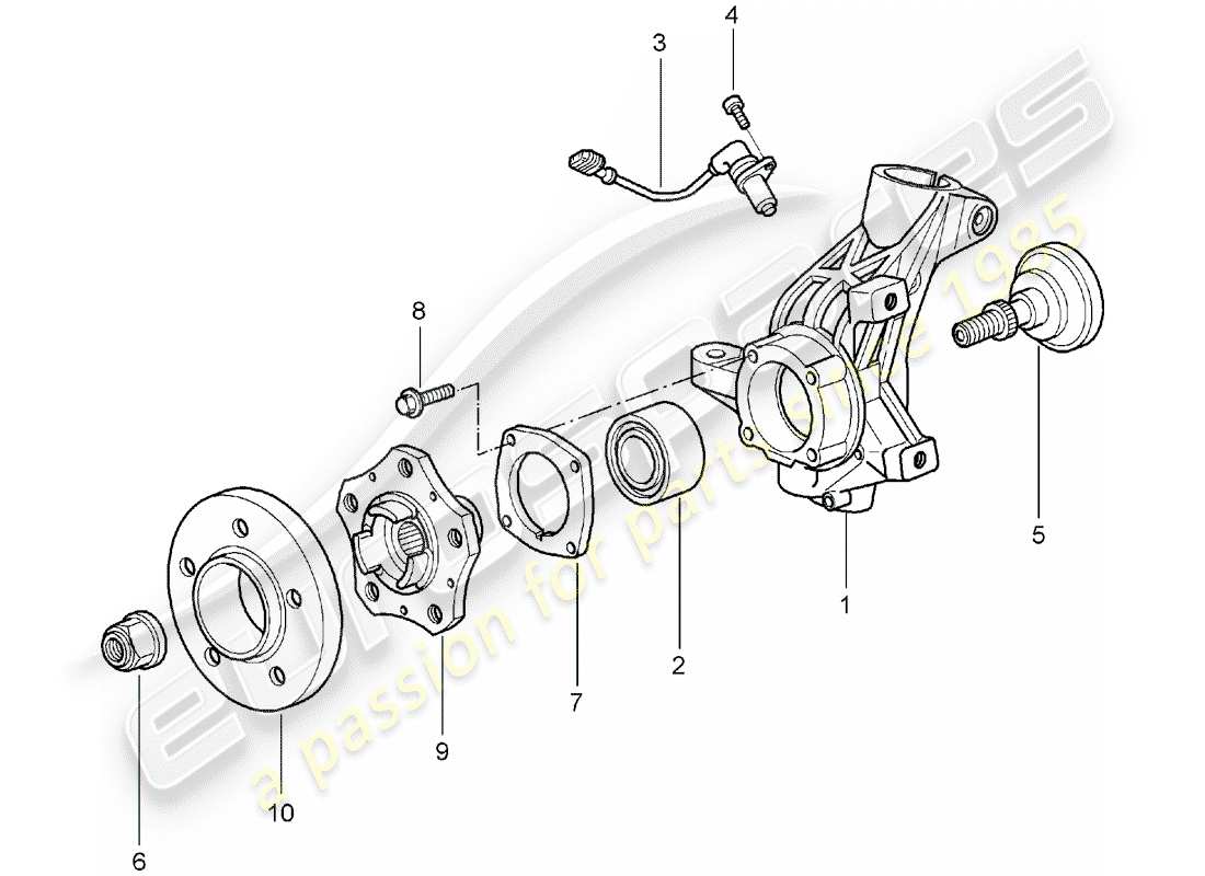 porsche 2007 (997-1) support de roue schéma des pièces