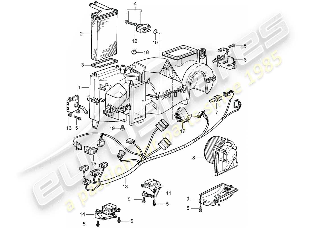 porsche 2009 (997-2 gt3) climatiseur schéma des pièces