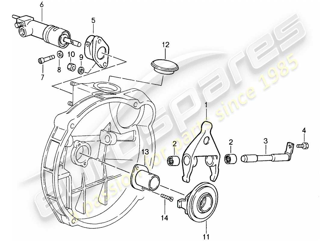 porsche 1988 (959) débrayage schéma des pièces