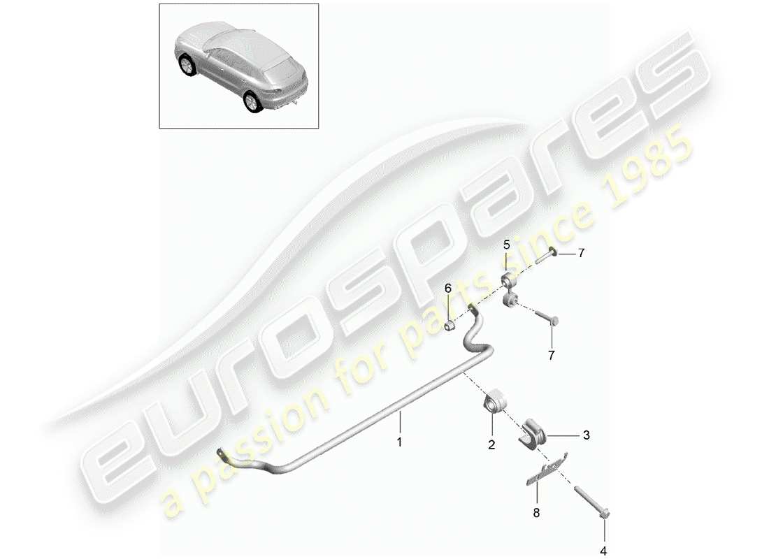 porsche 2016 (macan) stabilisateur schéma des pièces