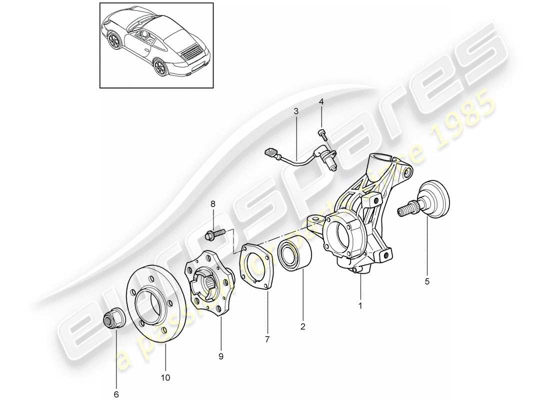 porsche 2012 (997-2) support de roue schéma des pièces