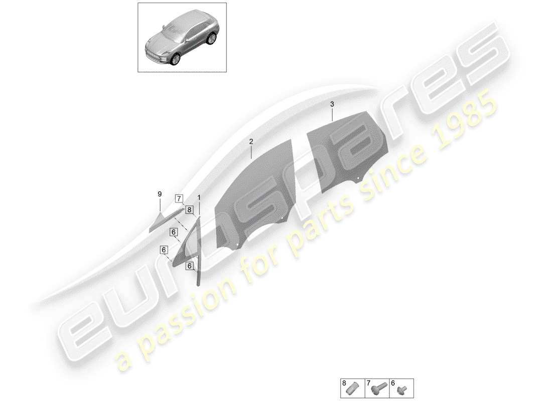 porsche 2019 (macan) fixations diagramme des pièces