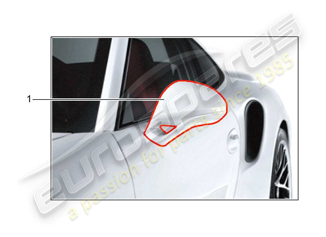 porsche 2013 (tequipment 98x/99x) schéma des pièces du rétroviseur