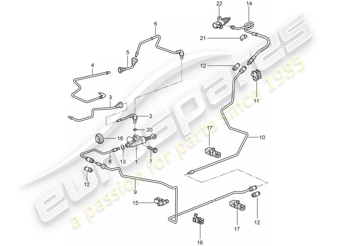 porsche 2009 997-2 turbo / gt2 embrayage hydraulique schéma des pièces