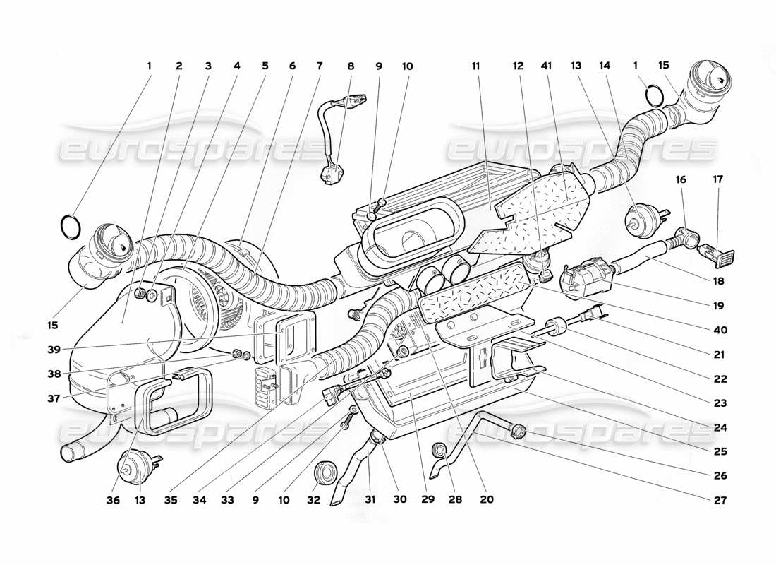 lamborghini diablo sv (1999) contrôle du climat schéma des pièces